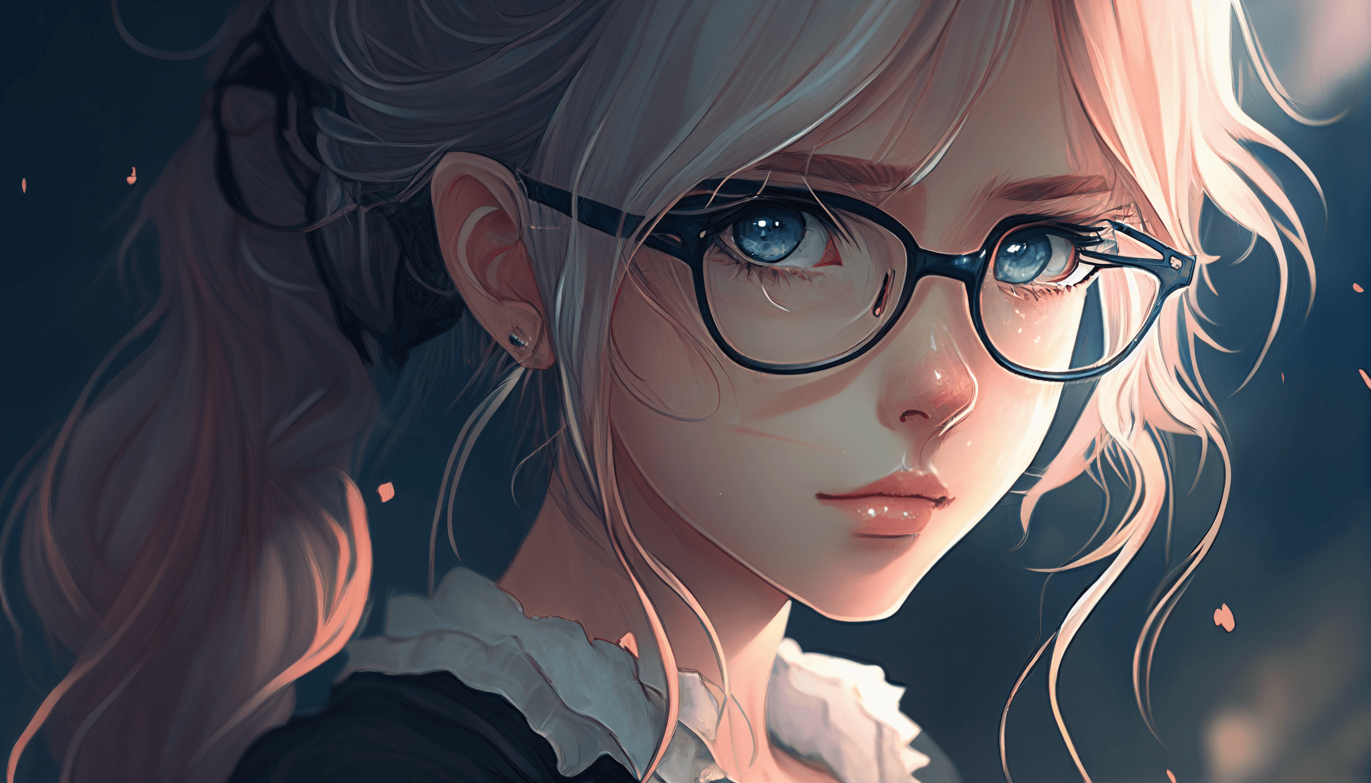 close up of girl with glasses