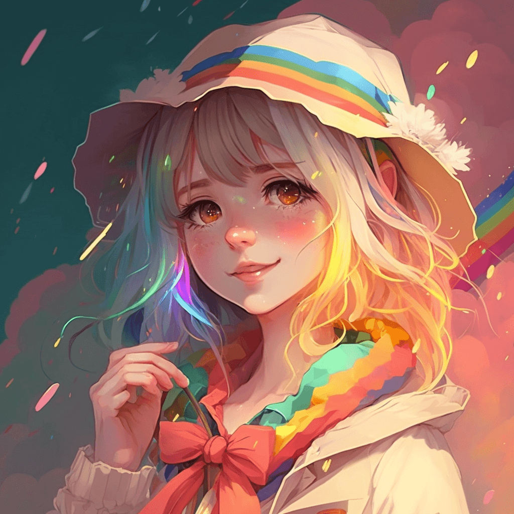 rainbow themed girl